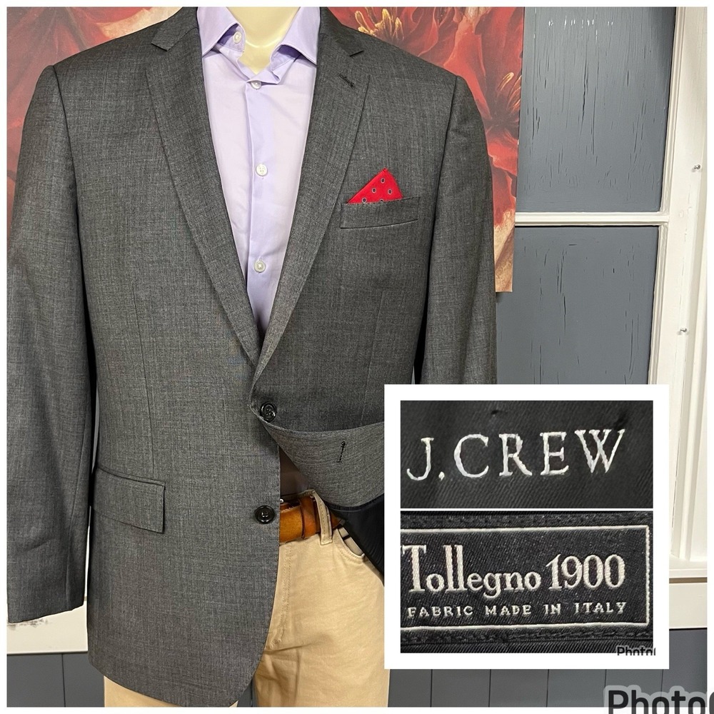 J. Crew Ludlow Blazer Jacket Sport Coat Mens 44R Modern Fit Wool Gray